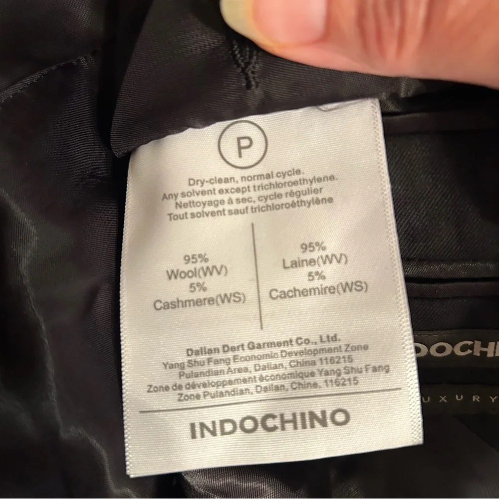 Indochino Luxury NWT Men's‎ Black Blazer 95% wool 5% Cashmere